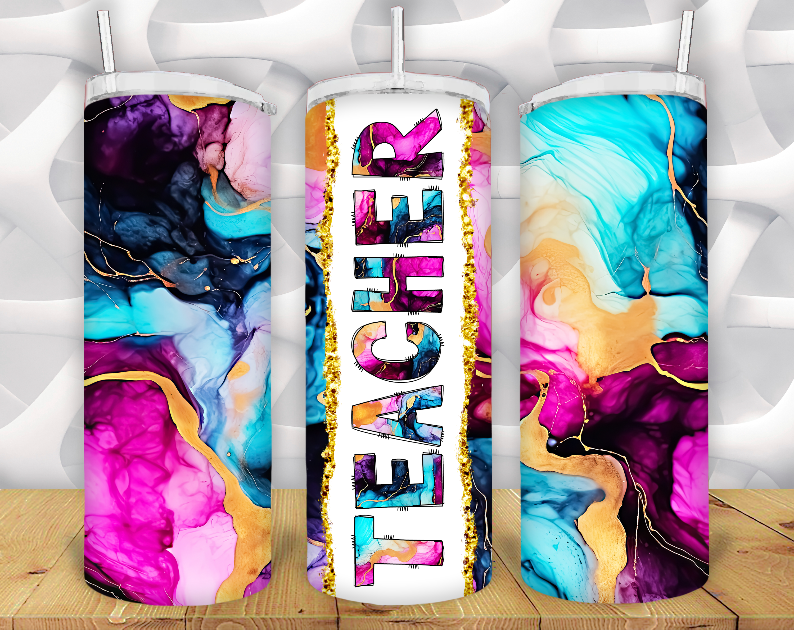 Teacher Tumbler Abstract