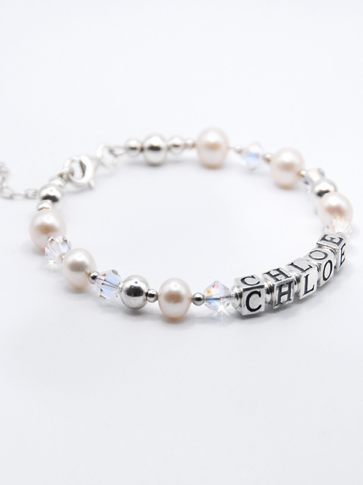 Personalised Freshwater Pearl Bracelet Sterling Silver
