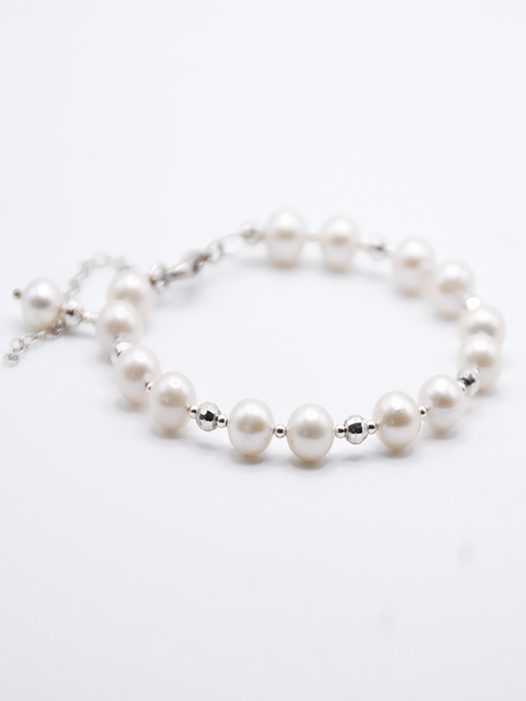 Precious Freshwater Pearl Bracelet Sterling Silver