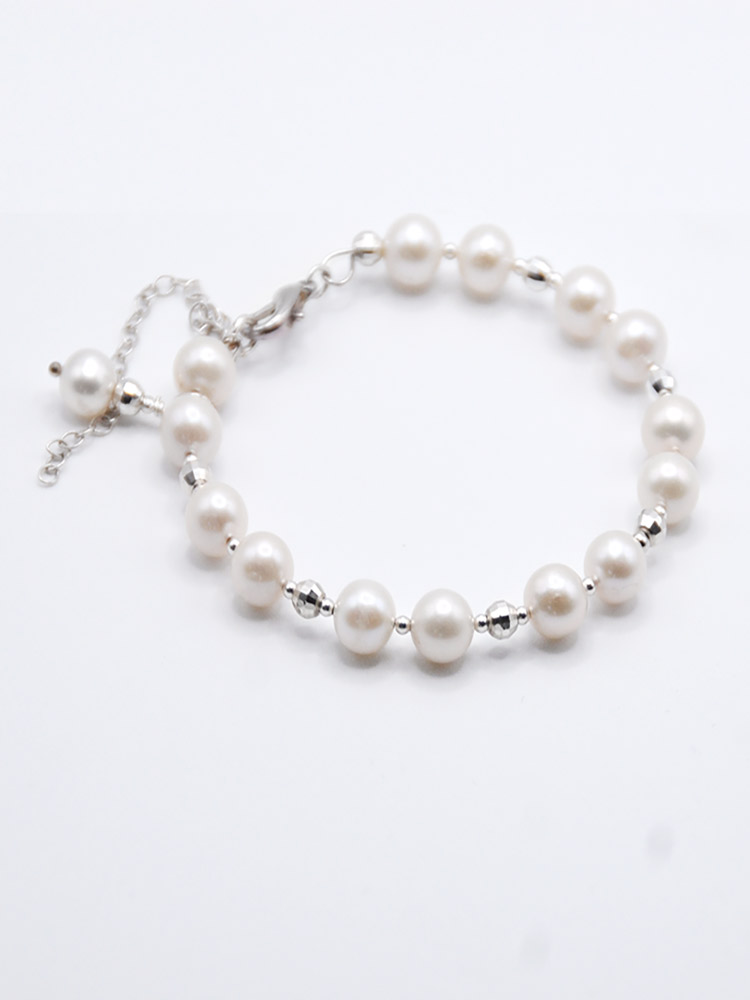 Precious Freshwater Pearl Bracelet Sterling Silver