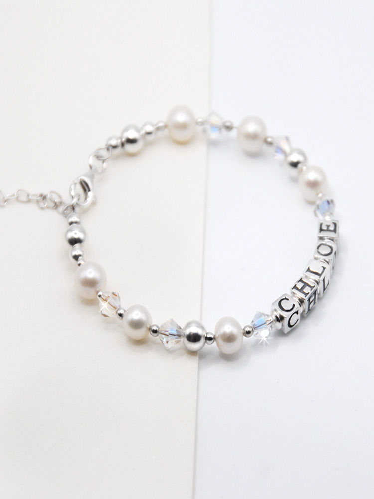 Personalised Freshwater Pearl Bracelet Sterling Silver