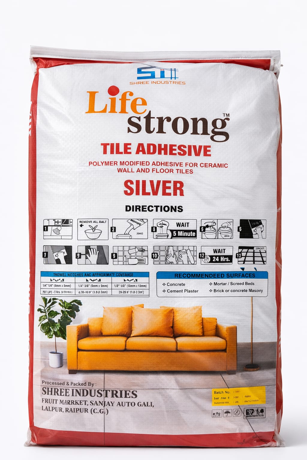 Lifestrong Tile Adhesive Silver 20kg