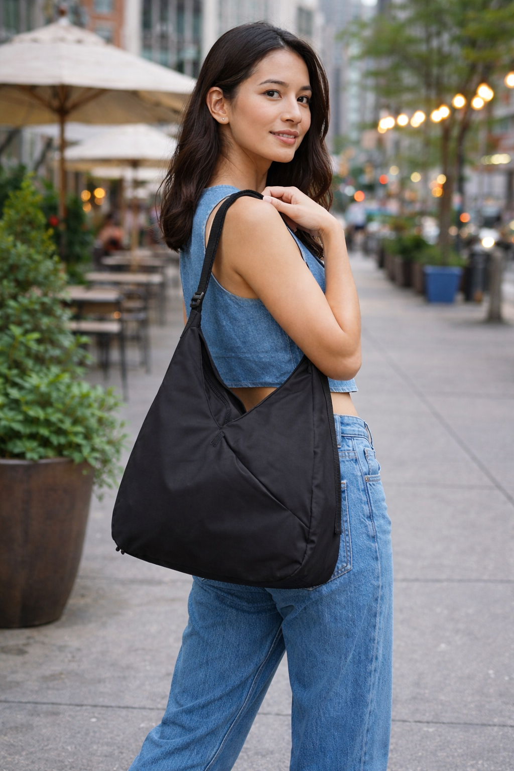 Modern Black Shoulder Bag