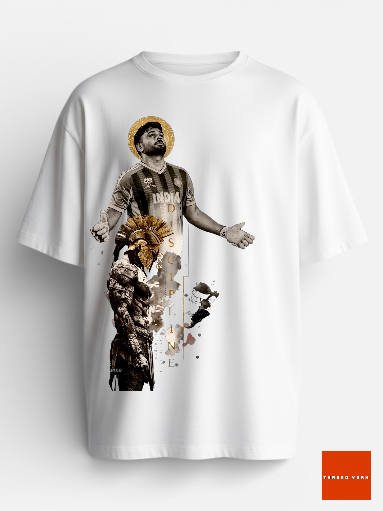 Graphic Cricket-Themed White T-shirt