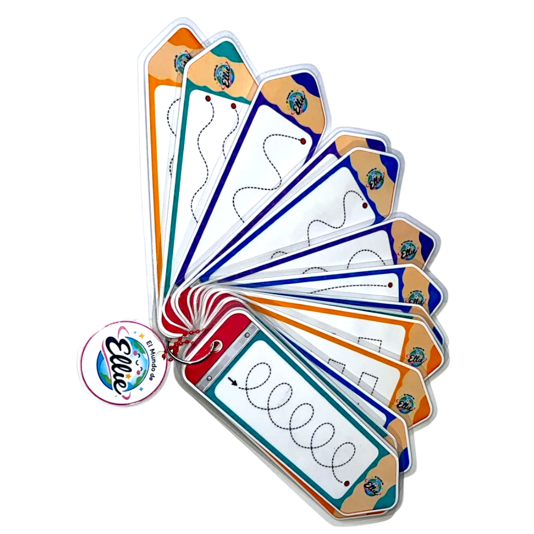 Tarjetas de Trazos y Preescritura – Material Didáctico Infantil Reutilizable