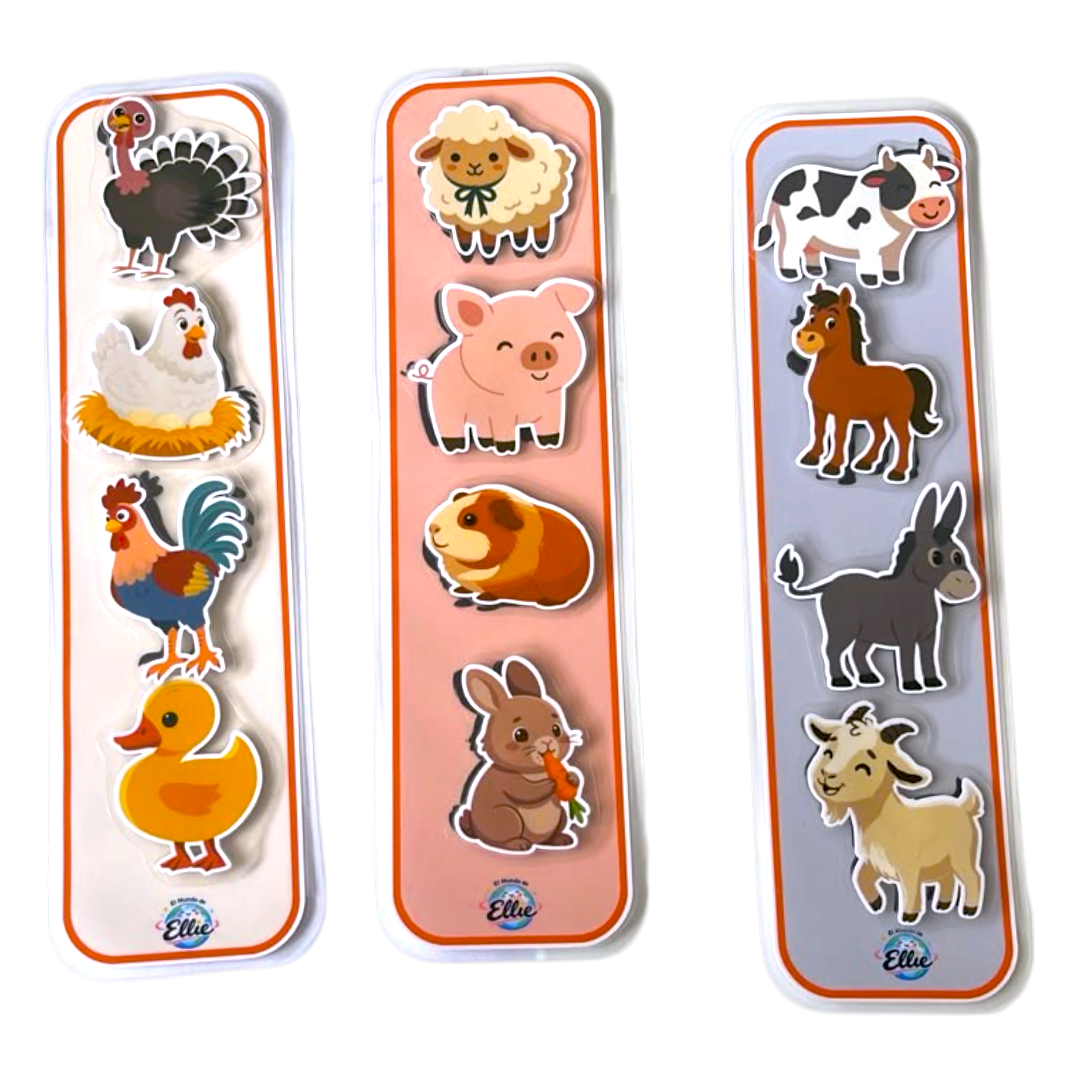 Juego Didáctico de Reconocimiento de Animales – Material Interactivo con Fichas Autoadhesivas