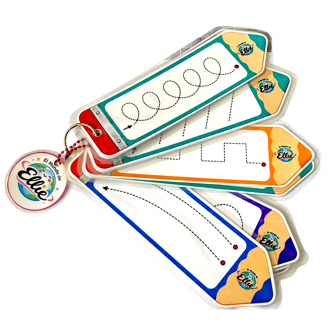 Tarjetas de Trazos y Preescritura – Material Didáctico Infantil Reutilizable