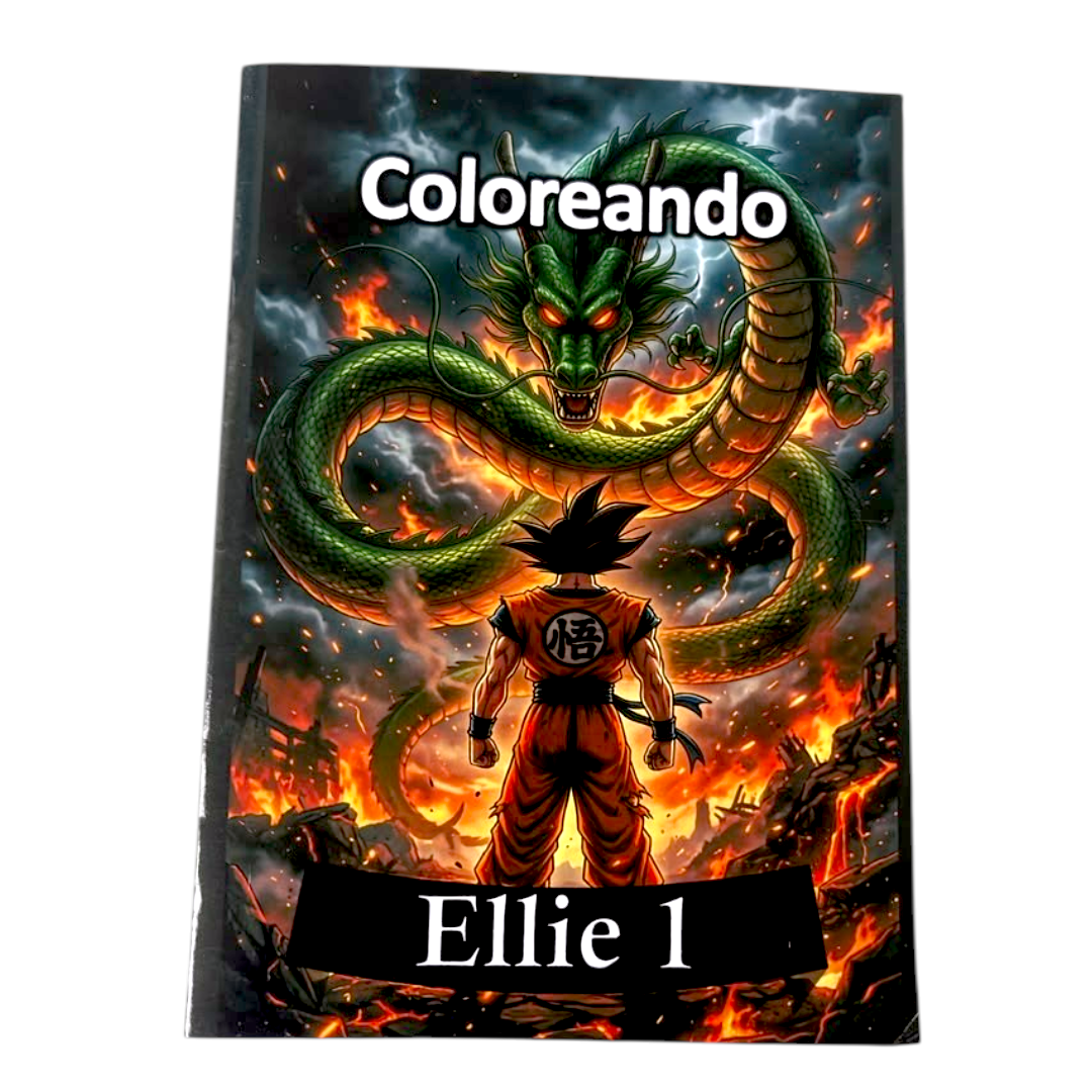 Libro para Colorear Personalizado de Goku y Dragon Ball