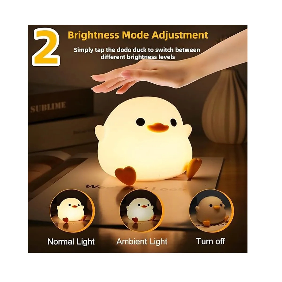 Lampara de silicona - Dodo Duck / pato led