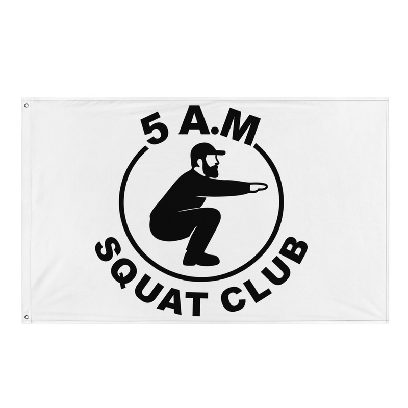 5AM Squat Club Flag - White