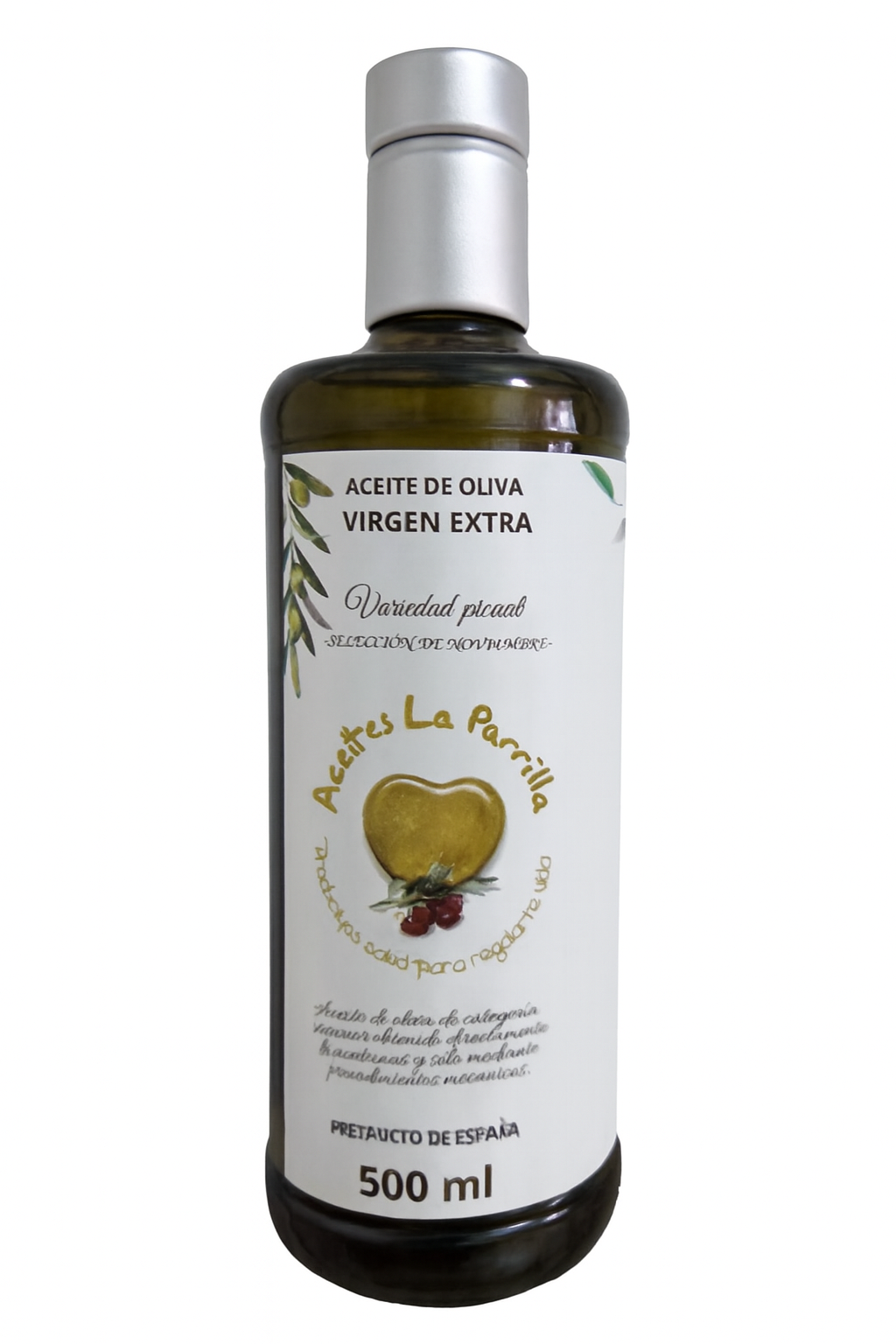 CRISTAL de 500 ml, Aceite de Oliva Virgen Extra (Temprano, selección de noviembre)