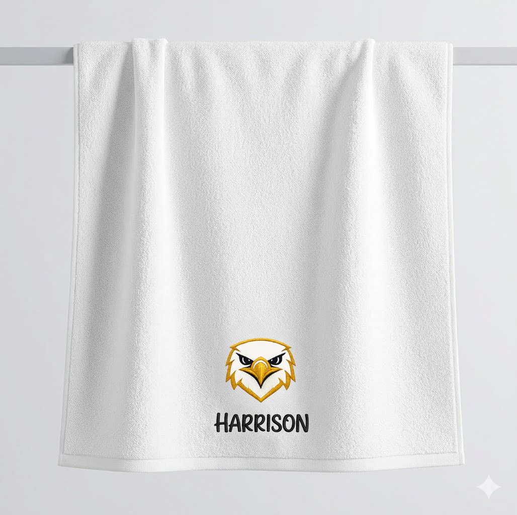 Personalized Eagle Embroidered Towel