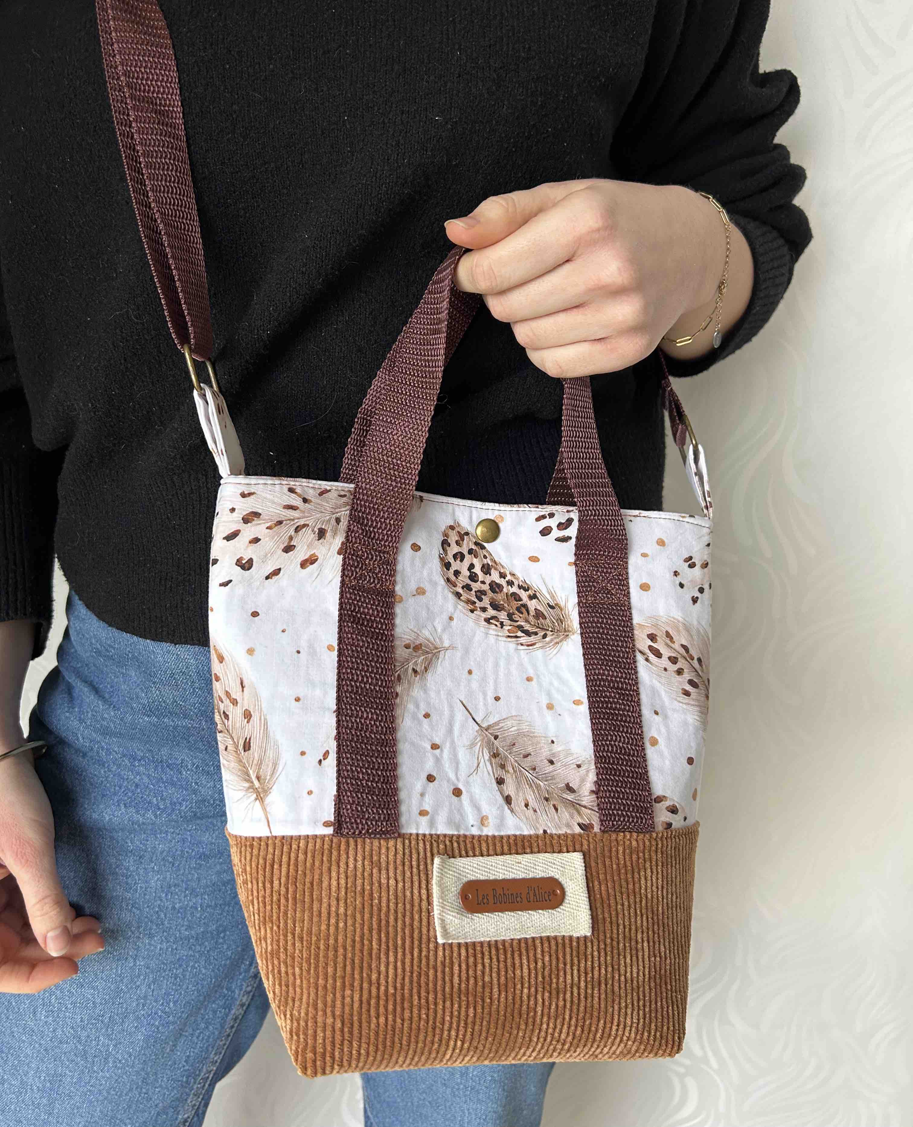 Sac seau plumes camel