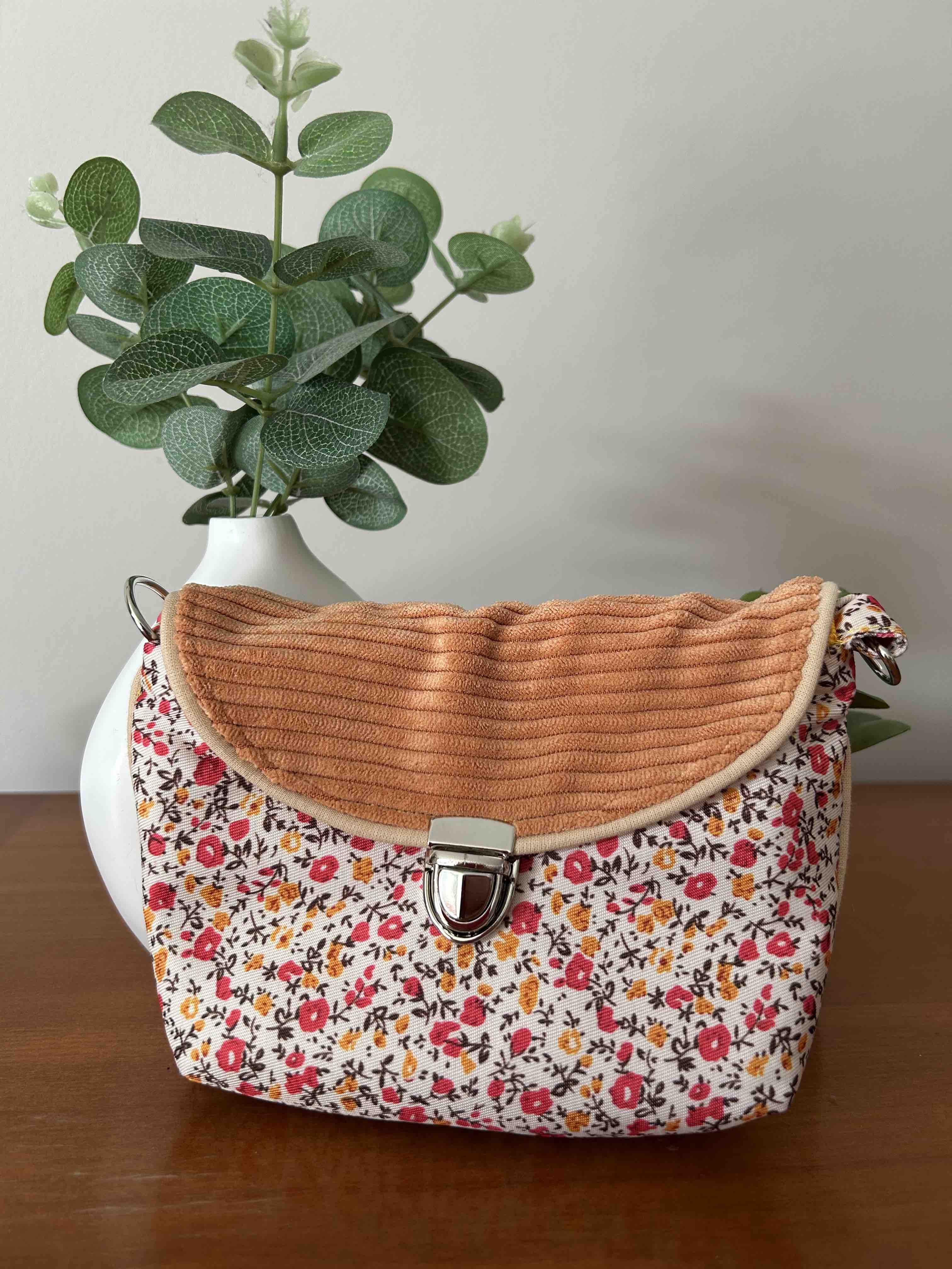 Sac banane ceinture orange fleuri