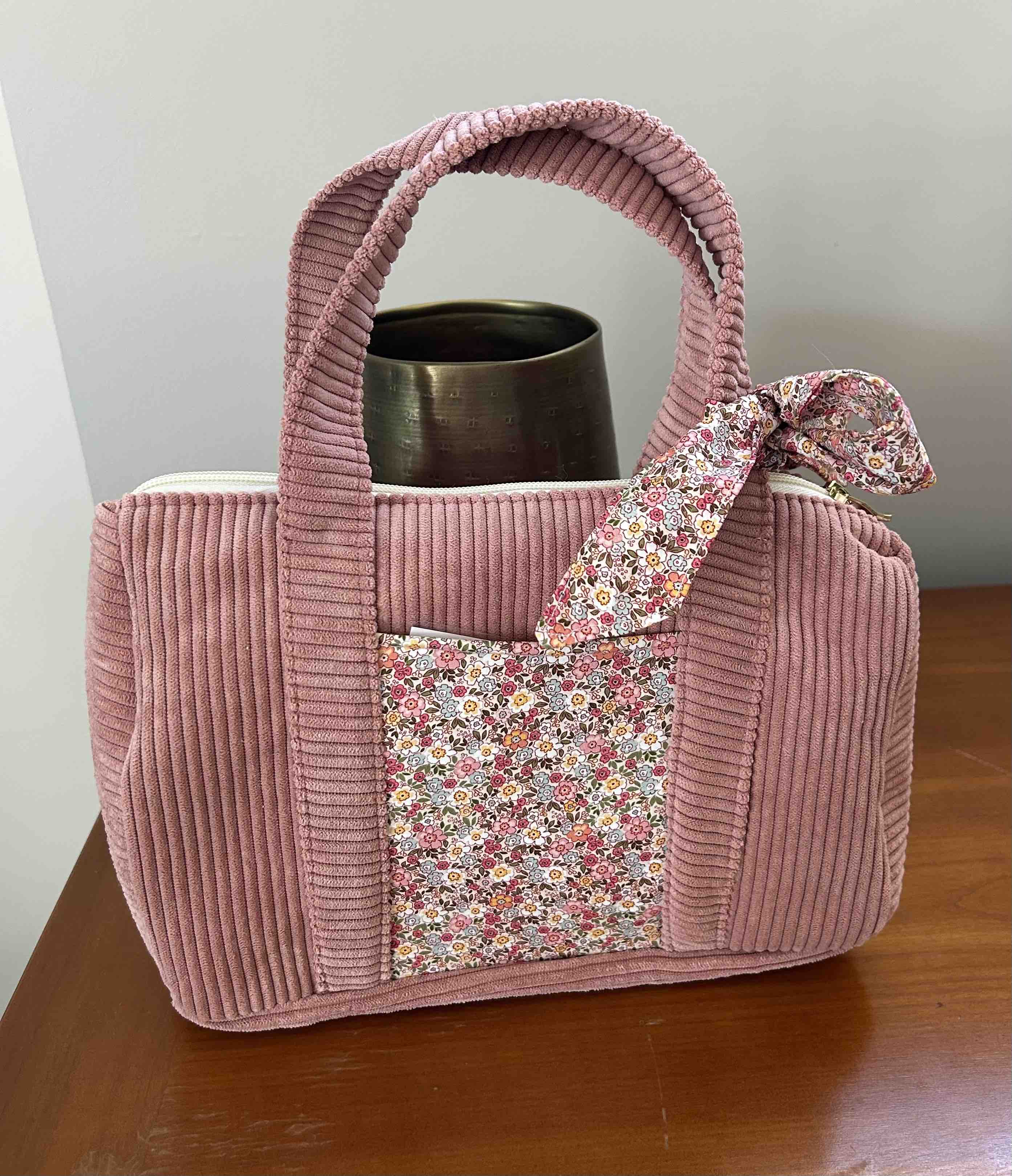 Sac à main cabas rose poudré