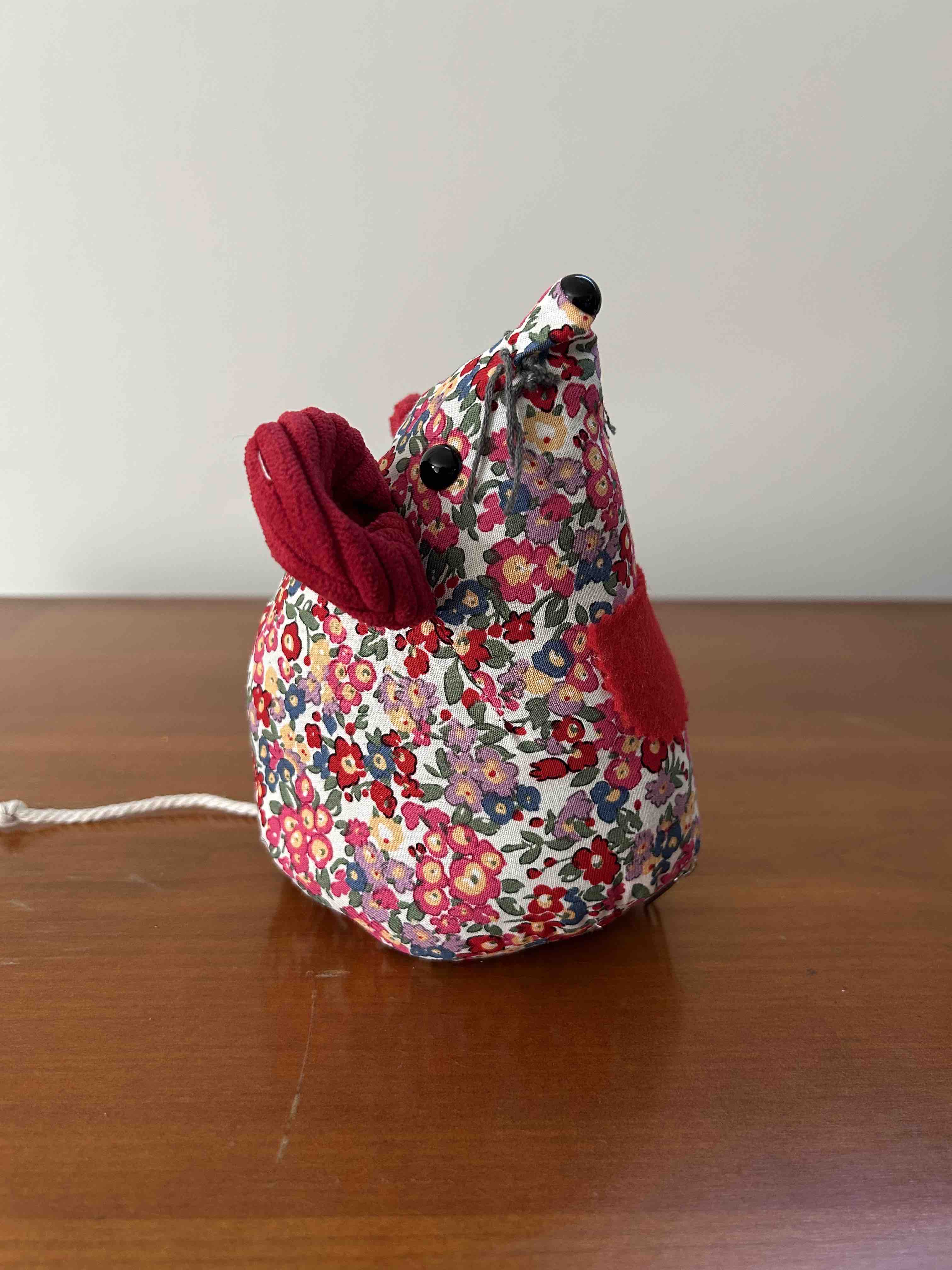 Souris multifonctions fleuries rouges