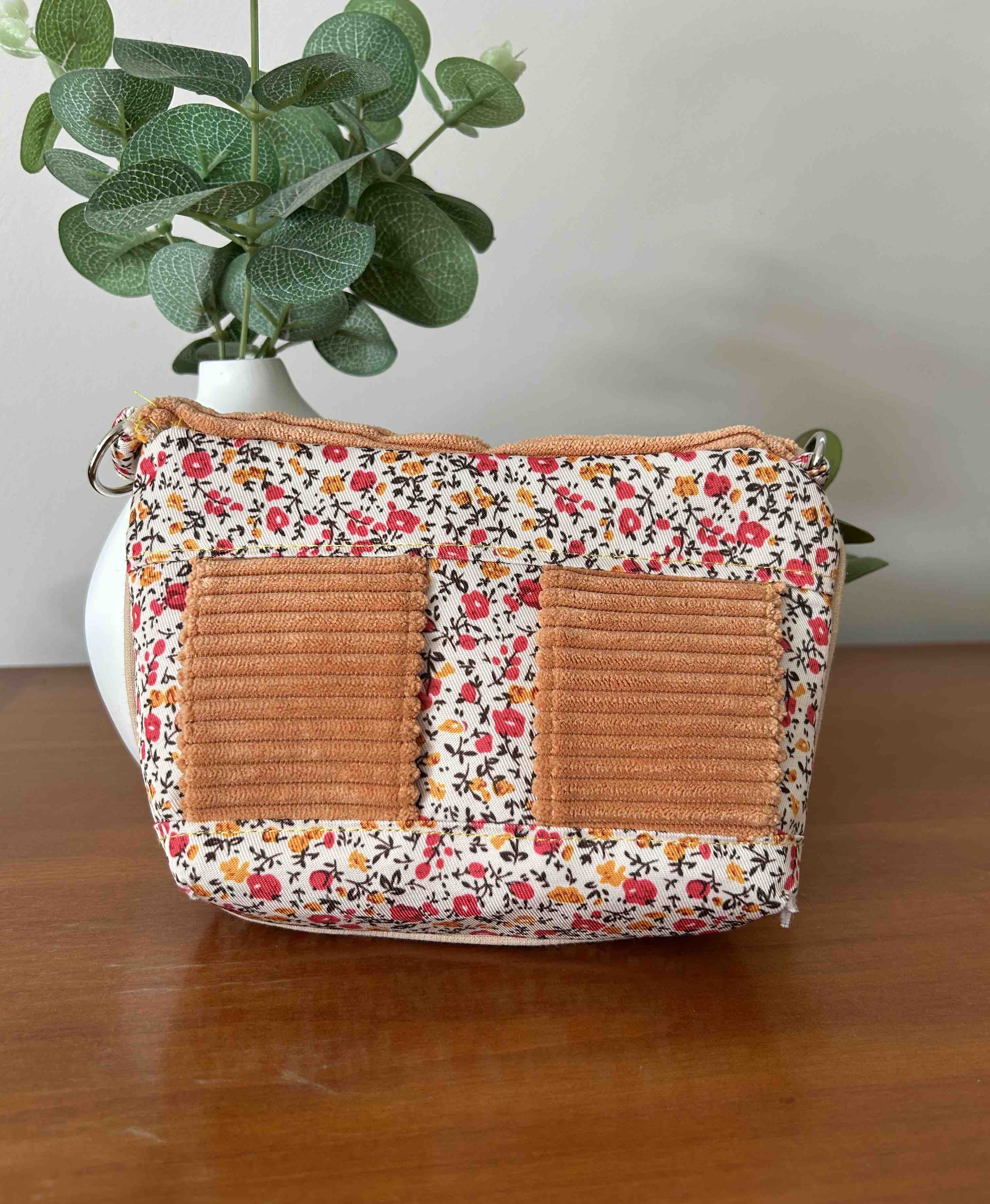 Sac banane ceinture orange fleuri