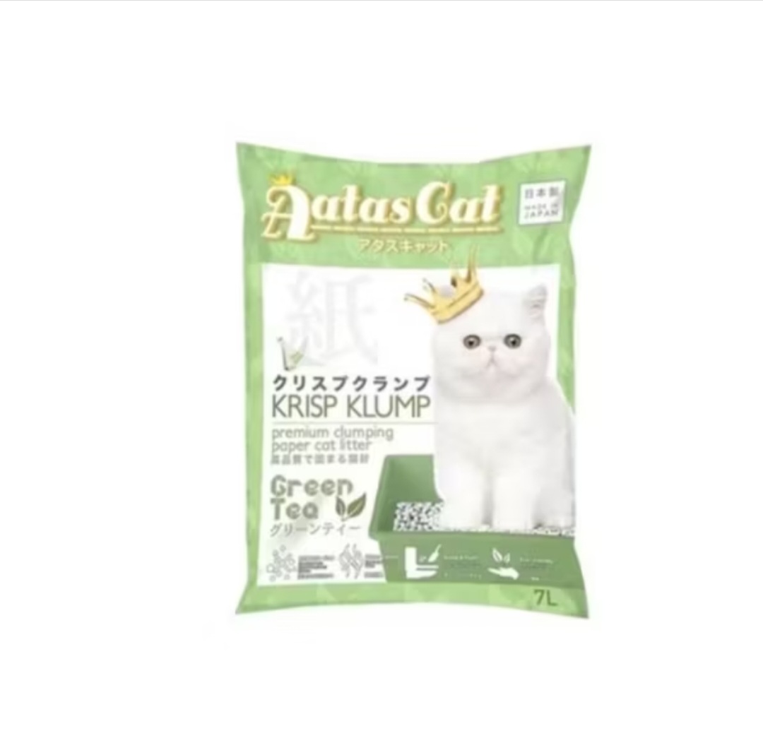 (Bundle of 4)Aatas Cat - Krisp Klump Paper Cat Litter 7L, Bio-Degradable Premium Clumping Cat Litter