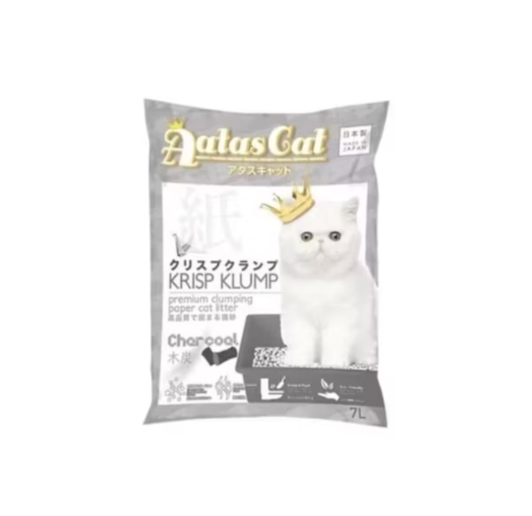 (Bundle of 4)Aatas Cat - Krisp Klump Paper Cat Litter 7L, Bio-Degradable Premium Clumping Cat Litter