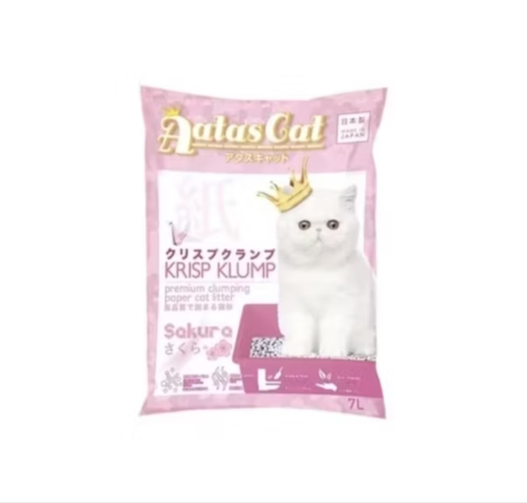 (Bundle of 4)Aatas Cat - Krisp Klump Paper Cat Litter 7L, Bio-Degradable Premium Clumping Cat Litter