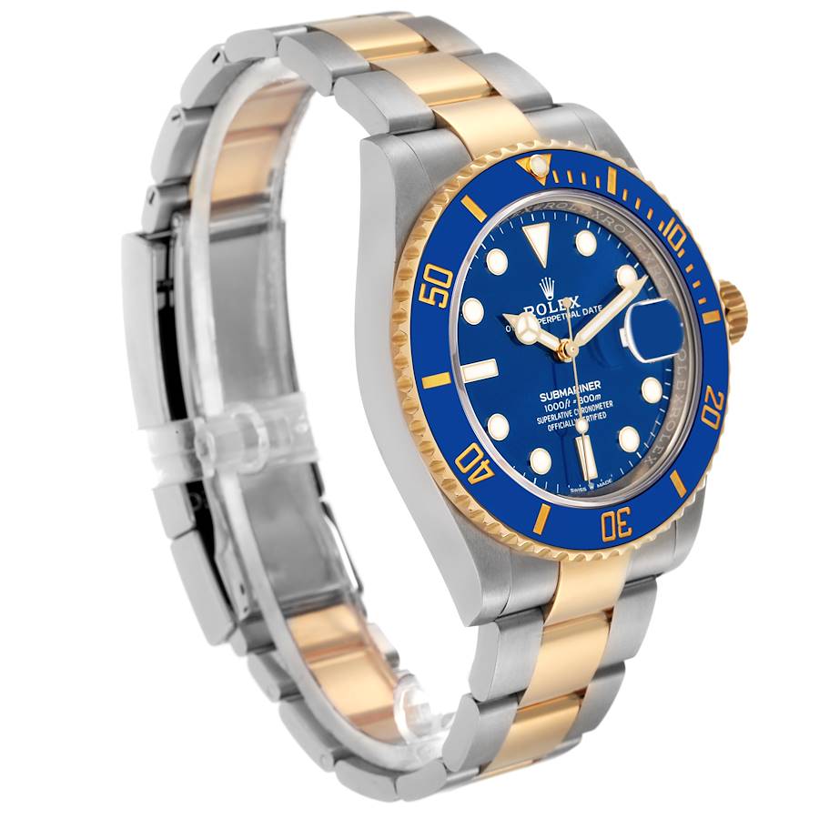  Rolex Submariner 41 Steel Yellow Gold Blue Dial Mens Watch