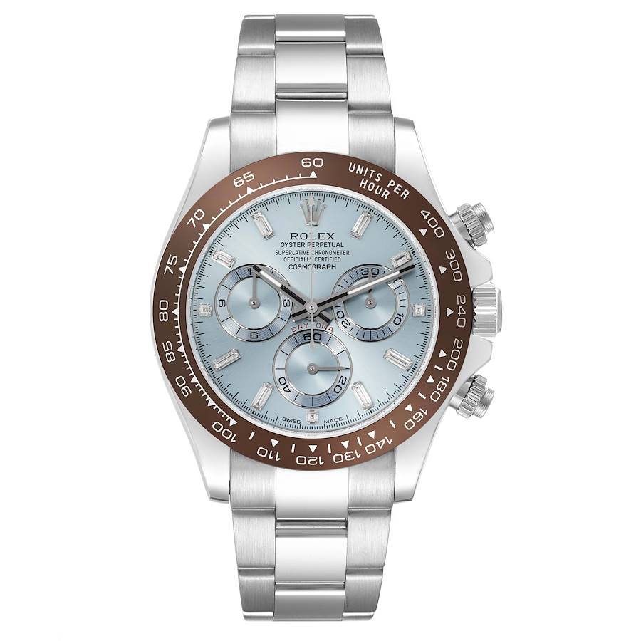 Rolex Daytona Ice Blue Diamond Dial Platinum Chronograph Watch  40MM