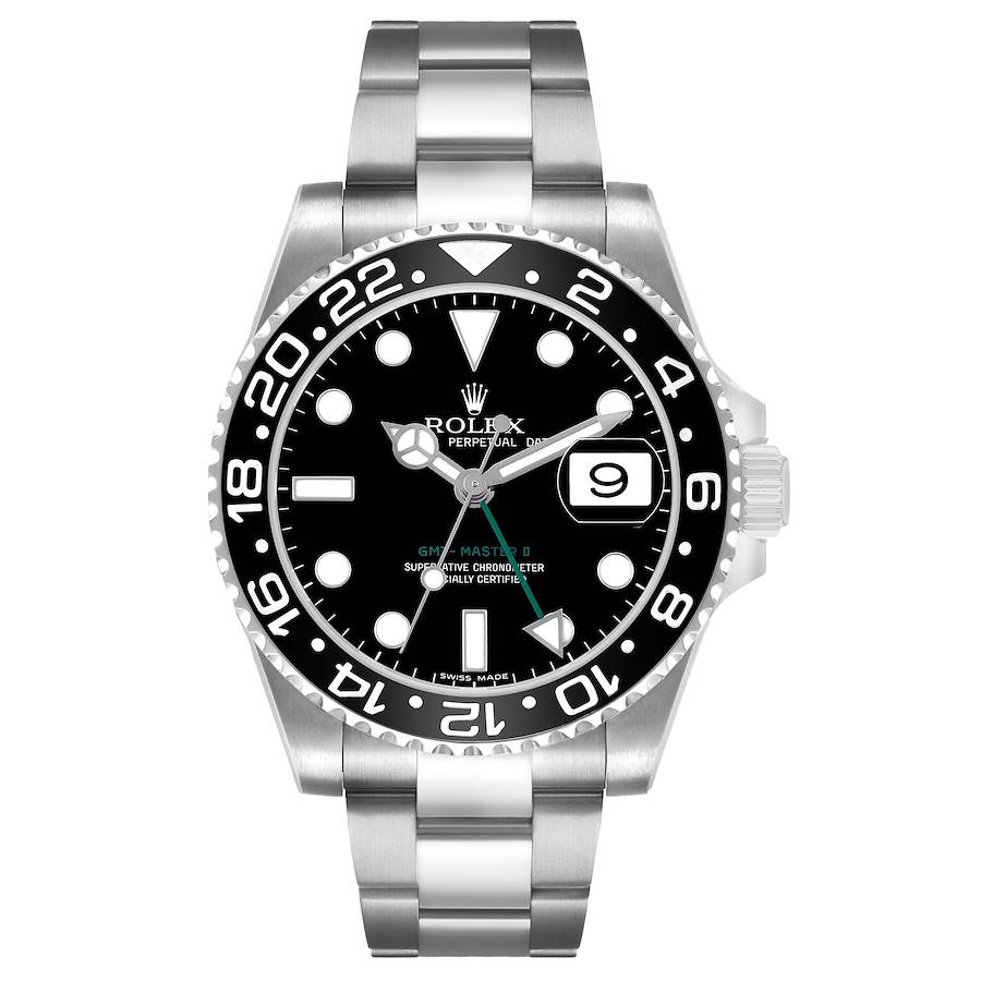 Rolex GMT Master II Steel Green Hand Mens Watch
