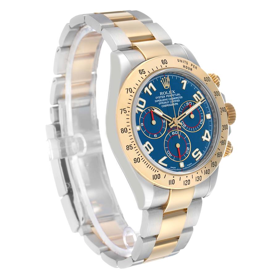 Daytona Steel Yellow Gold Blue Dial Mens Watch