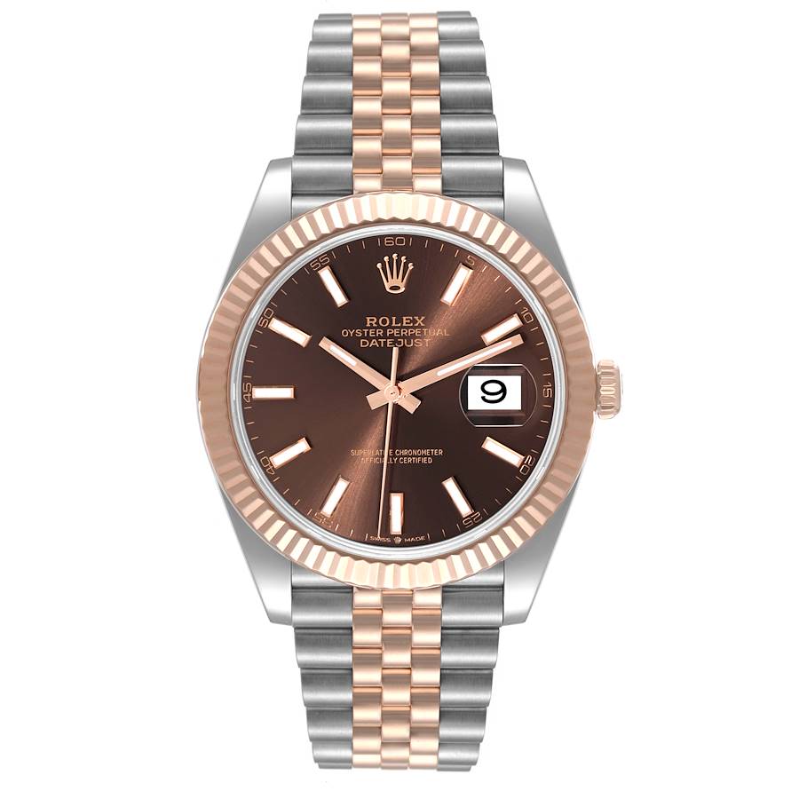 Rolex Datejust 41 Steel Rose Gold Chocolate Dial
