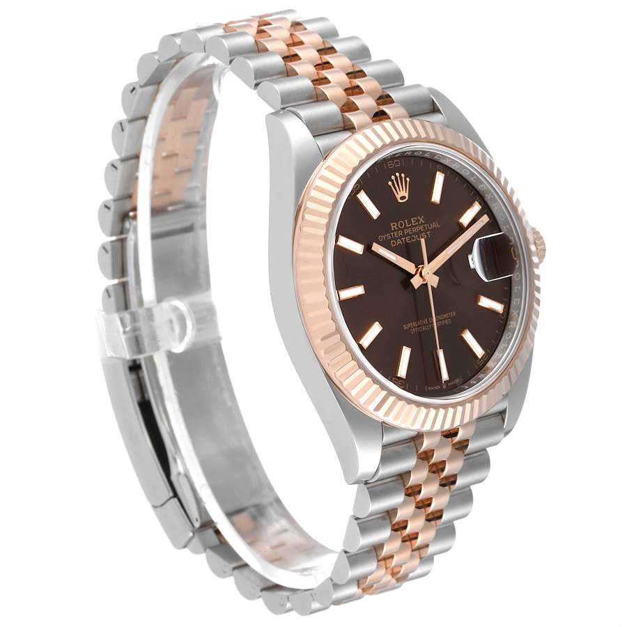 Rolex Datejust 41 Steel Rose Gold Chocolate Dial