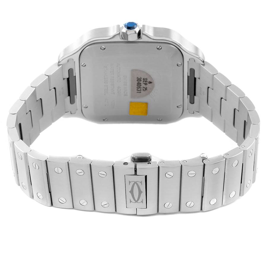 Cartier Santos Large Steel Green Dial Mens 