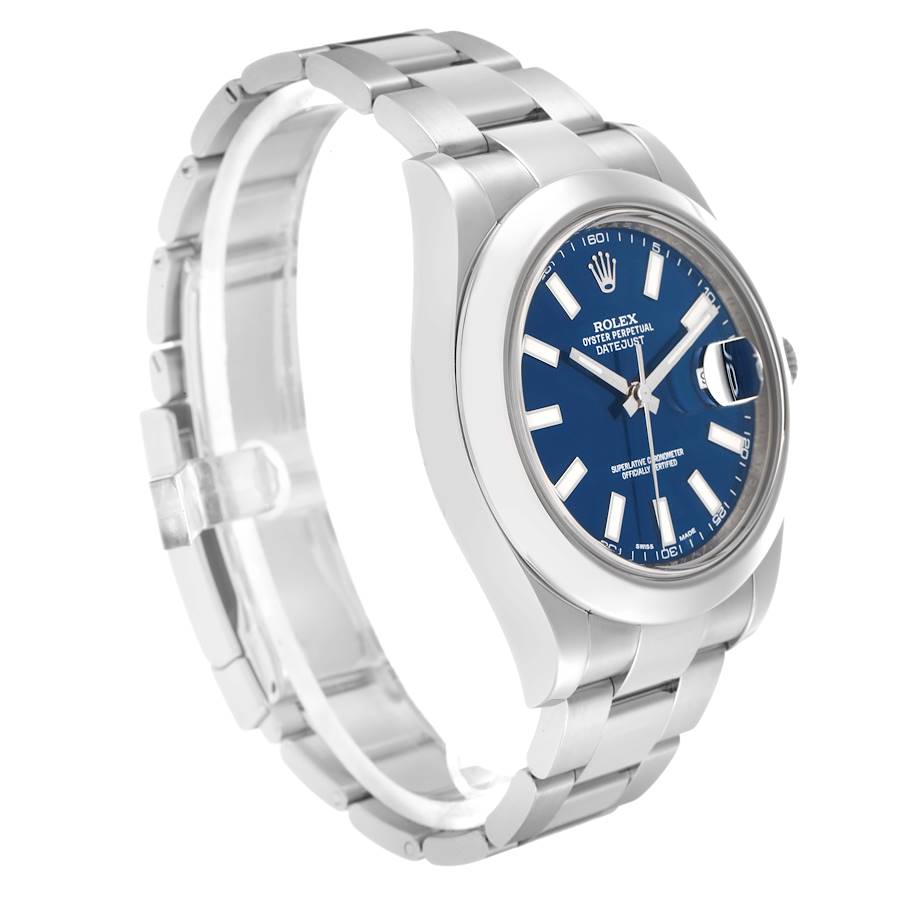  Rolex Datejust II 41mm Blue Dial Steel Mens 