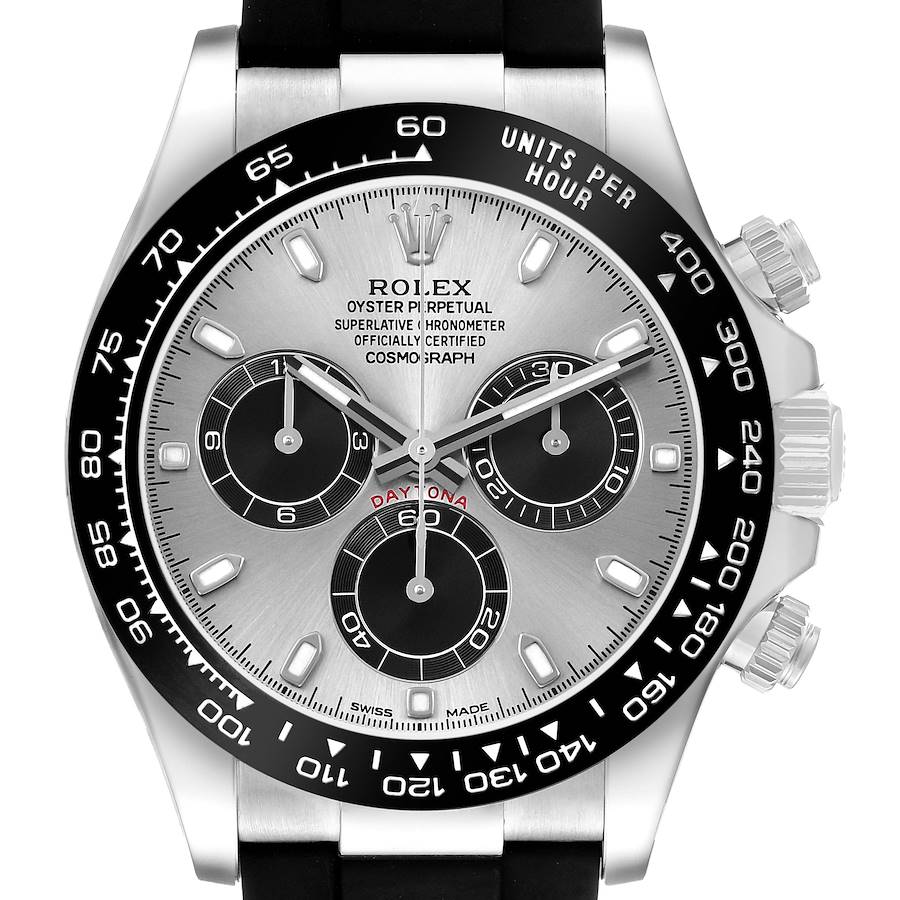 Rolex Cosmograph Daytona Silver Dial White Gold Mens Watch