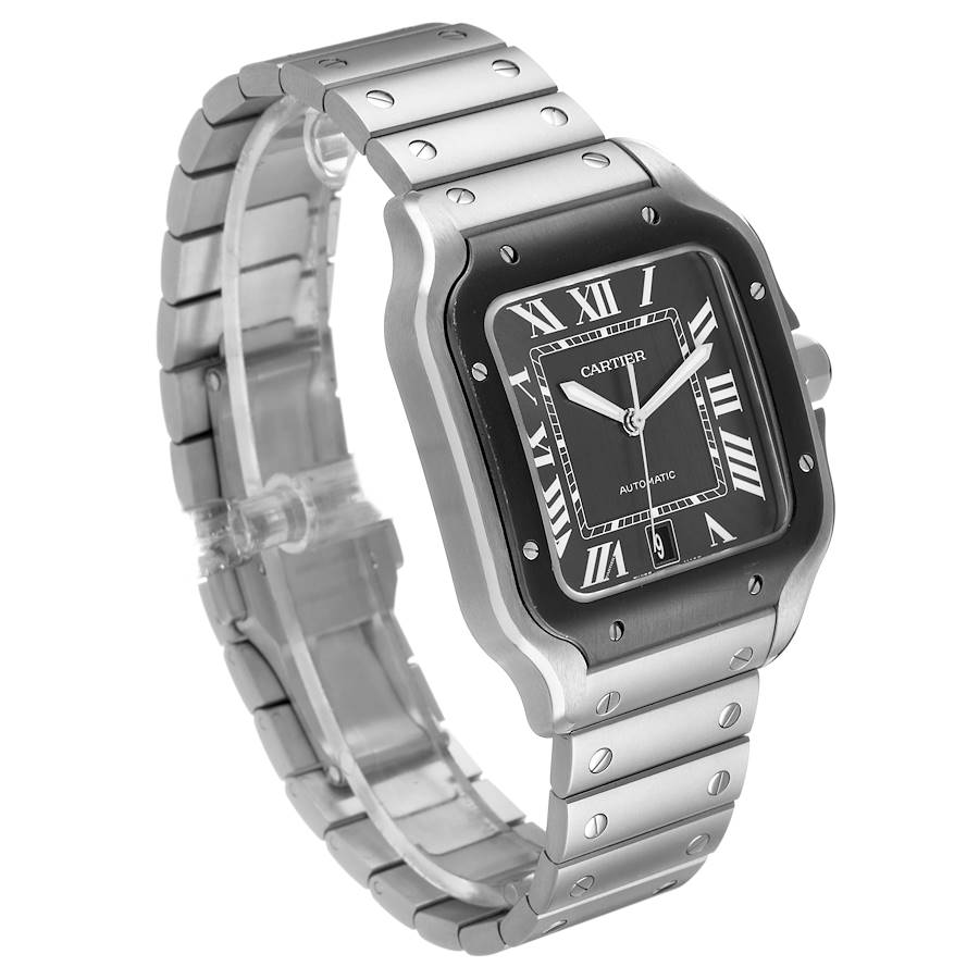 Cartier Santos Steel ADLC Grey Dial Mens Watch 