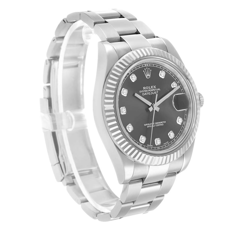 Rolex Datejust II 41 Silver Diamond Dial