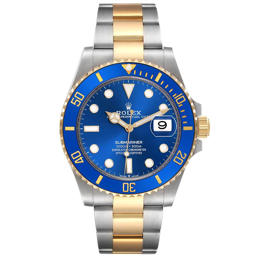  Rolex Submariner 41 Steel Yellow Gold Blue Dial Mens Watch