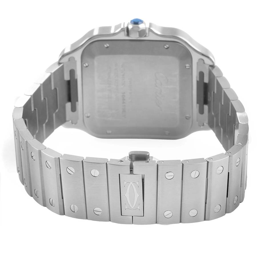 Cartier Santos Large Steel Silver Dial Mens Watch