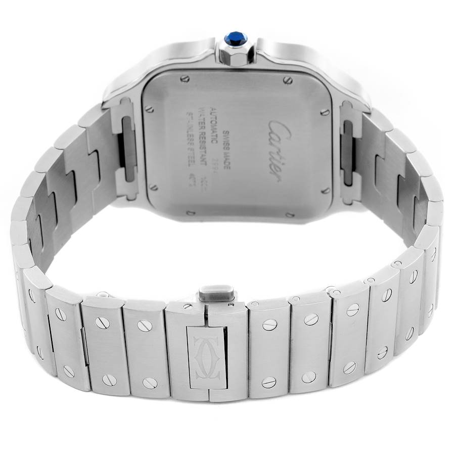 Cartier Santos Large Blue Dial Steel Mens Watch