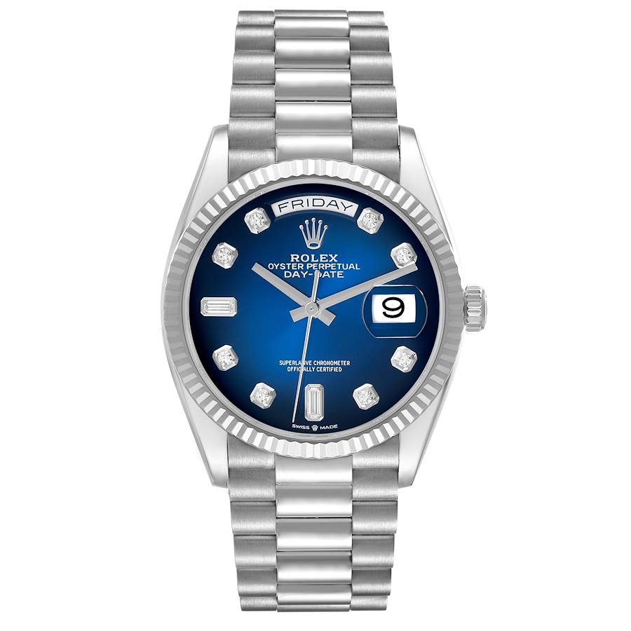   Rolex President Day-Date White Gold Blue 36 MM