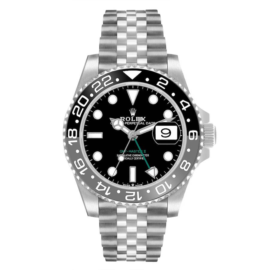 Rolex GMT Master II Steel Black Gray Bruce Wayne Bezel 