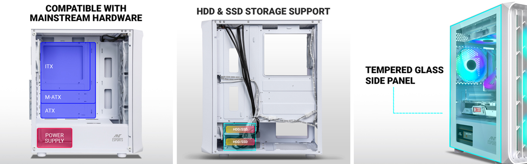 ATX PC Case with RGB Fans