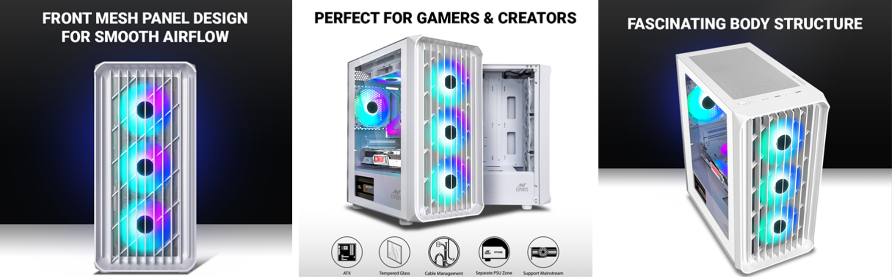 ATX PC Case with RGB Fans