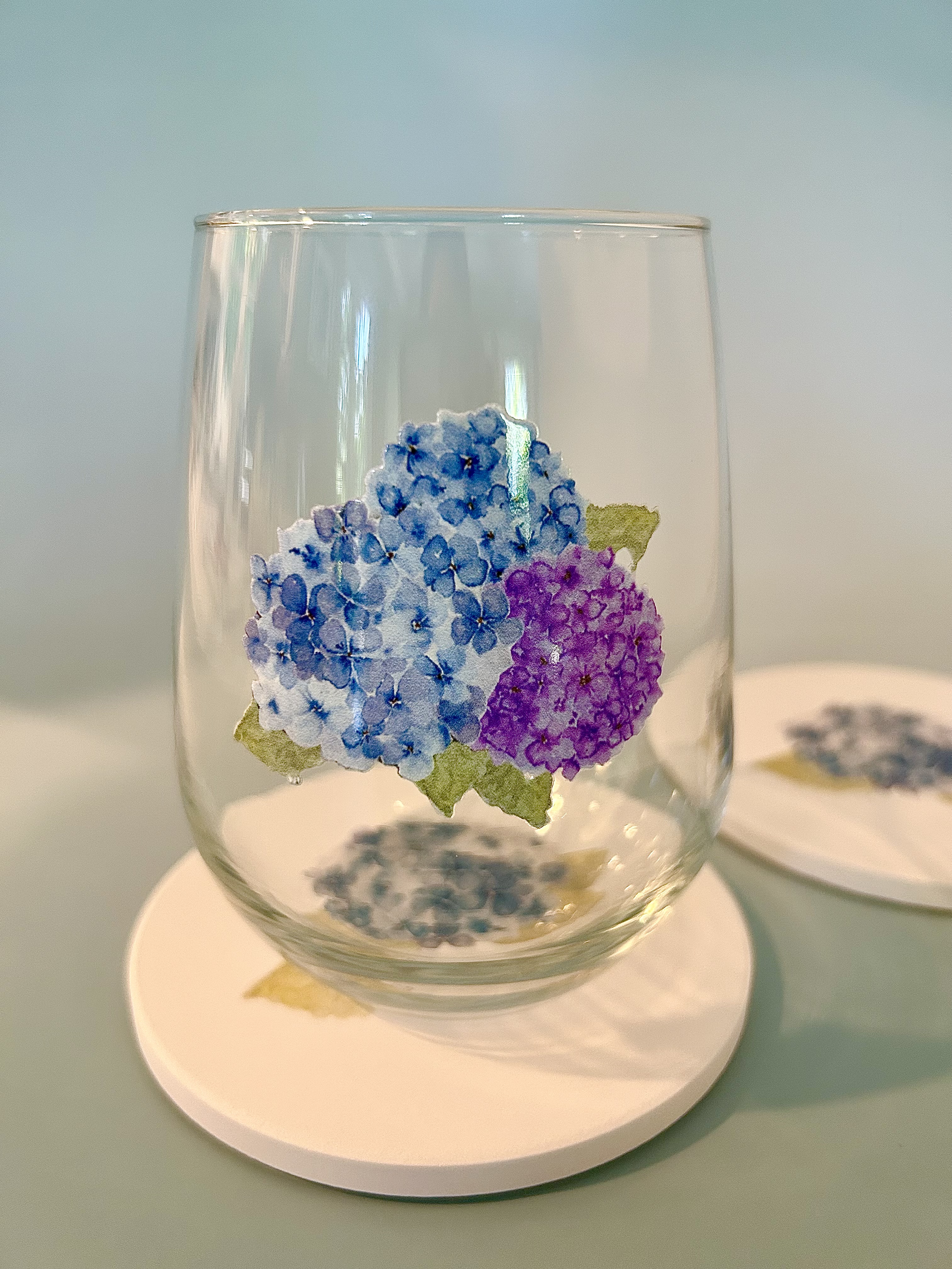 Stemless Hydrangea Glass