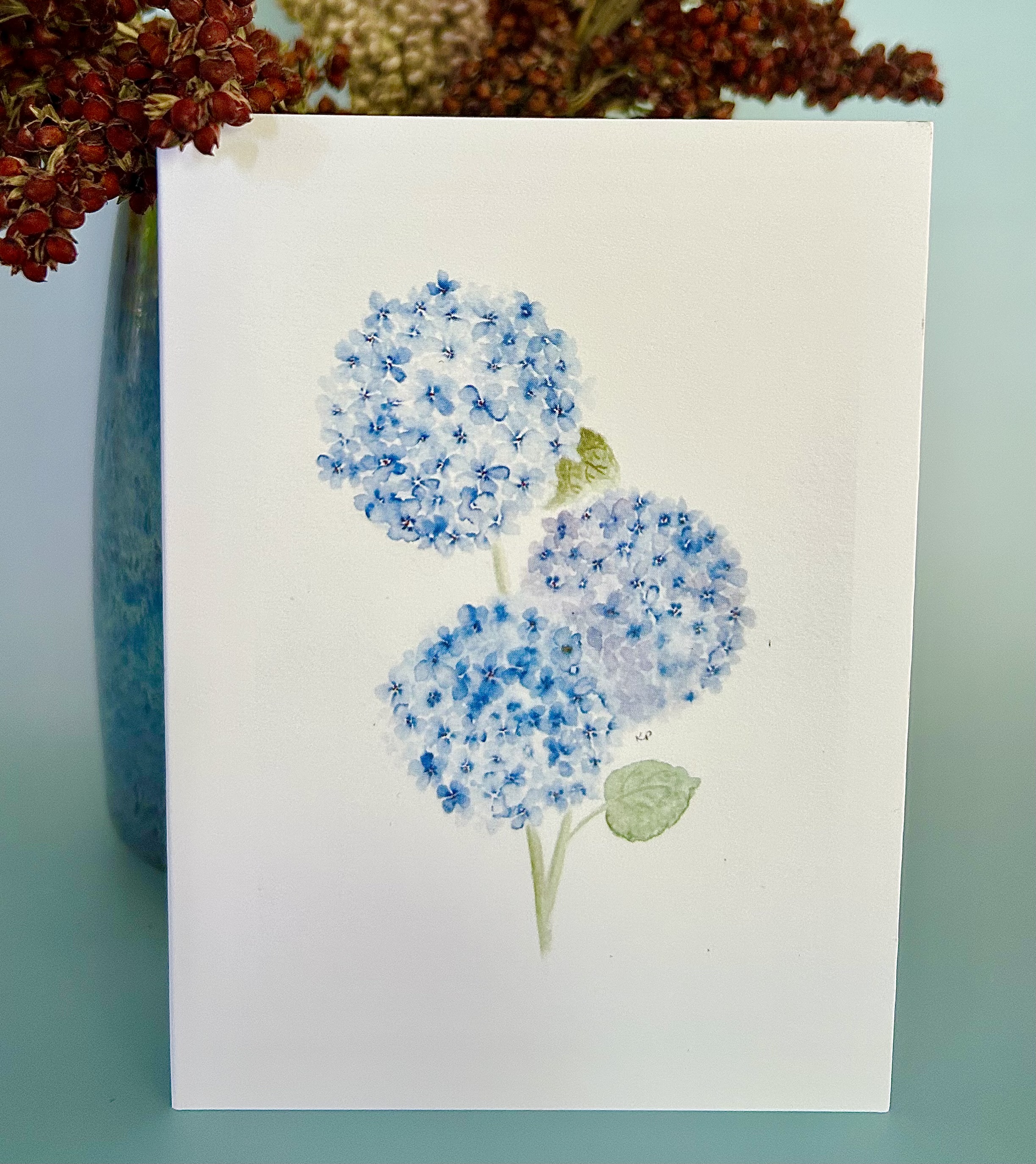 Blue Hydrangea Greeting Card