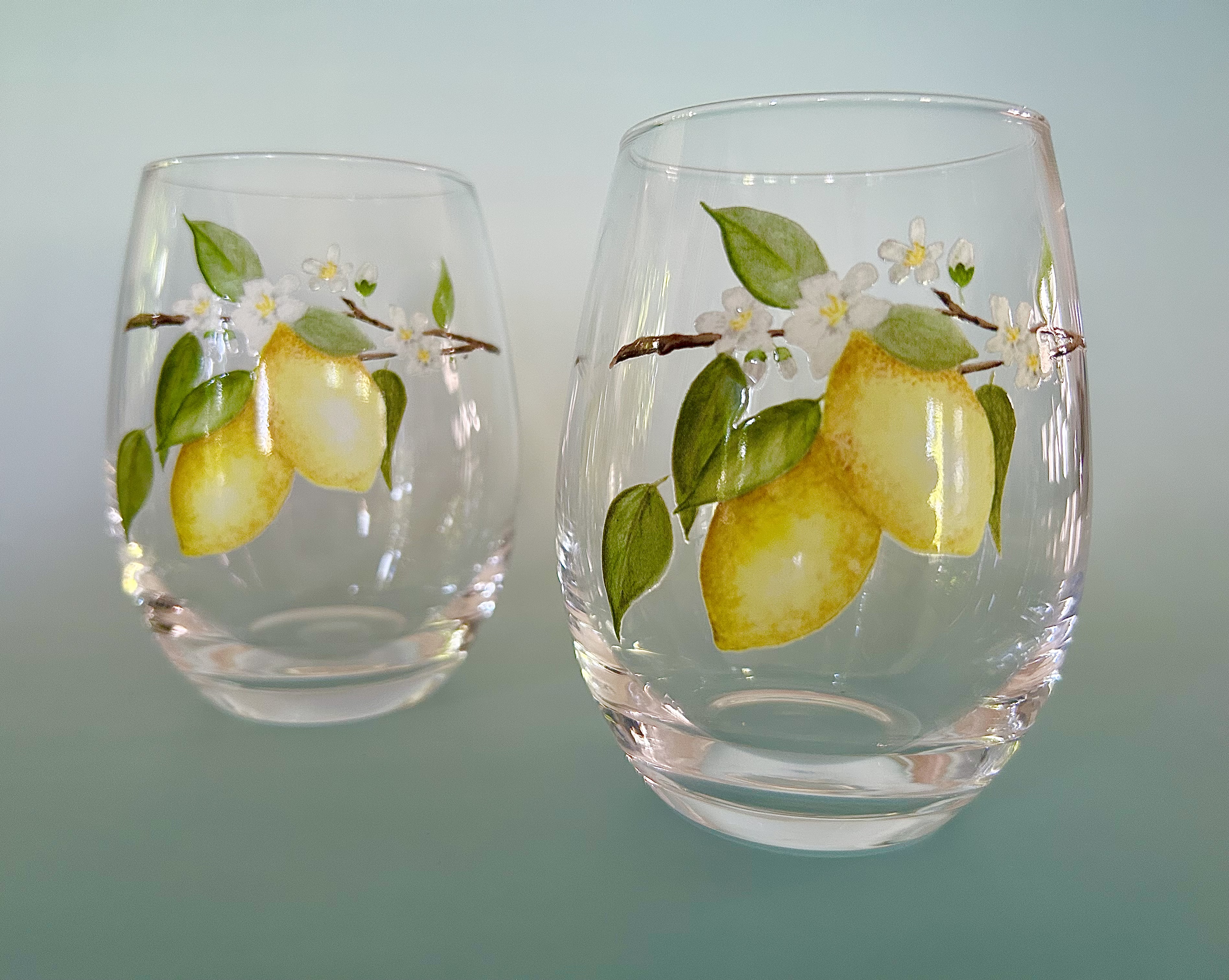Lemon Stemless Glass, Set of 2
