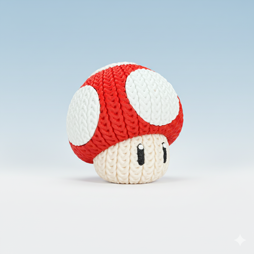Mario Mushroom Tipo Crochet