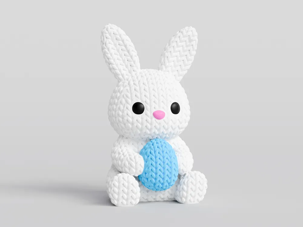 Conejo con Huevo de Pascua Tipo Crochet