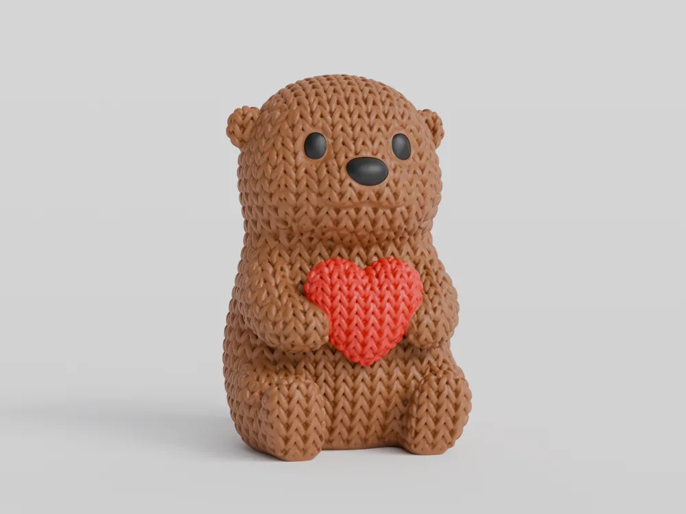 Nutria con corazon Tipo Crochet