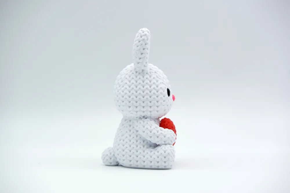 Conejo con corazón Tipo Crochet