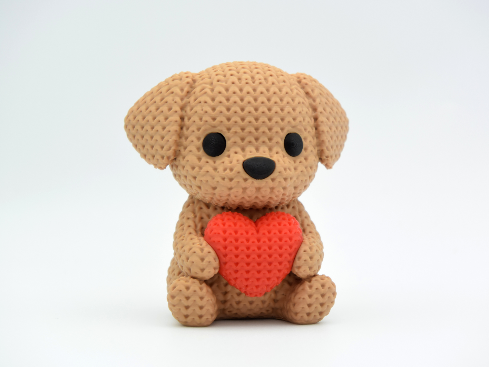 Perro con corazon Tipo Crochet